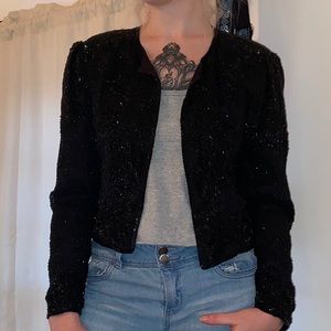 Vintage Sweelo Black Beaded Jacket